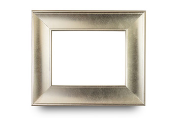 Silver frame isolated on white background.