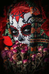 flowers and catrina