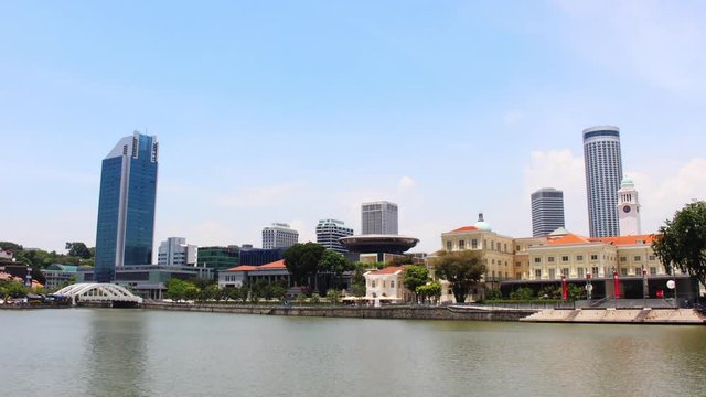 Time lapse of Boat Quay zone in Singapore