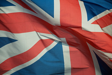 Flag of the United kingdom floating in the wind