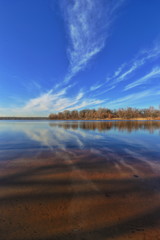 Fototapeta premium sunset over the lake