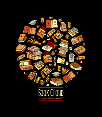 Books collection, sketch for your design