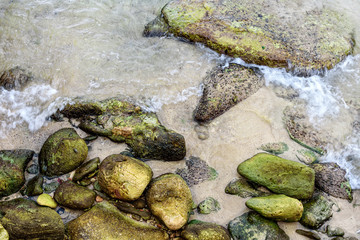 Stein Fels Sand Meer Wasser