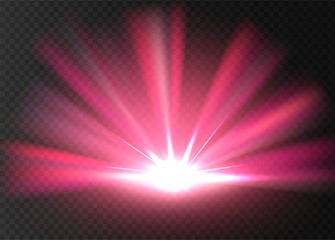Obraz premium Abstract purple bright light. Purple shine burst isolated on transparent background. Bright and shine purple light star. Vector illustration.