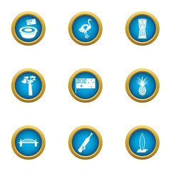 British flag icons set. Flat set of 9 british flag vector icons for web isolated on white background