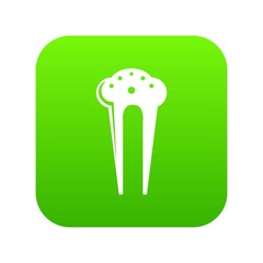 Hair fix clip icon green vector isolated on white background