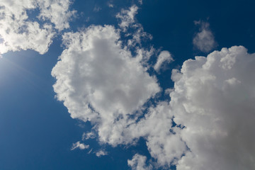 Obraz premium Clouds and blue sky in summer .