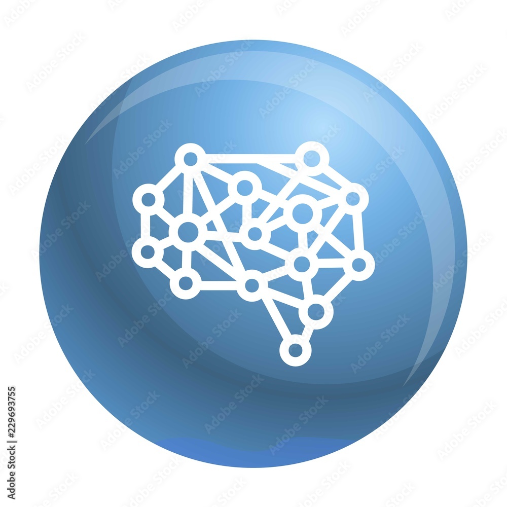 Poster artificial brain icon. outline artificial brain vector icon for web design isolated on white backgro