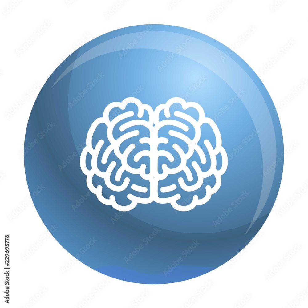 Poster front side brain icon. outline front side brain vector icon for web design isolated on white backgro