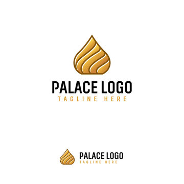 Gold Mosque logo designs, Islamic Dome Palace Logo design vector