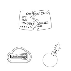 Isolated object of virus and secure icon. Collection of virus and cyber vector icon for stock.