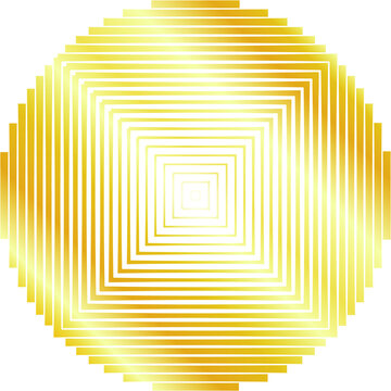 Gold Abstract gradation line circle