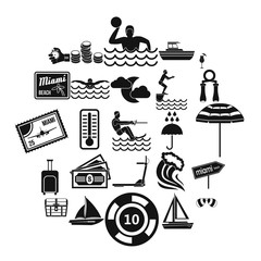 Aquatics icons set. Simple set of 25 aquatics vector icons for web isolated on white background