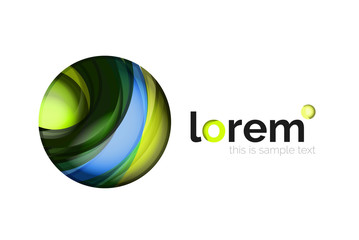 Abstract geometric logo created with overlapping smooth shapes