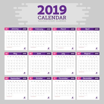 Template calendar 2019, calendar event planner