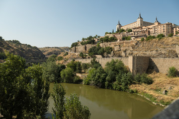 Fototapeta premium Toledo, Spain. View of the city with medieval castles and ramparts