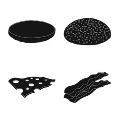 Isolated object of burger and sandwich icon. Collection of burger and slice vector icon for stock.