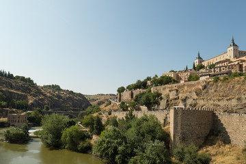 Fototapeta na wymiar Toledo, Spain. View of the city with medieval castles and ramparts