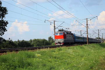 Fototapeta na wymiar passenger electric locomotive