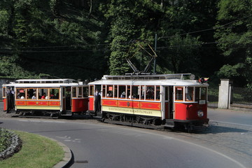 Fototapeta na wymiar Tram storico di Praga