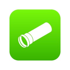 Plastic pipe icon green vector isolated on white background