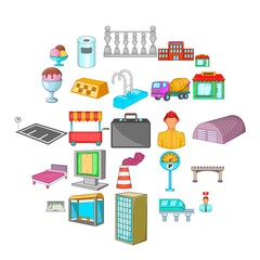 Urban diversity icons set. Cartoon set of 25 urban diversity vector icons for web isolated on white background