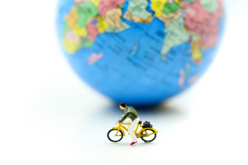 Miniature people : Couple going for a bike ride with mini world using for concept of Go For A Ride Day.