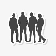 Group of People Vector Silhouette sticker