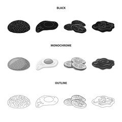 Vector design of burger and sandwich icon. Set of burger and slice vector icon for stock.