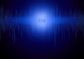 blue binary code numbers