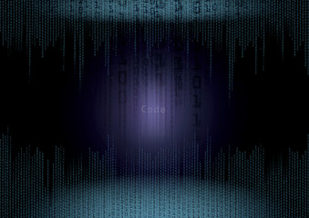 blue binary code numbers
