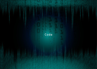 blue binary code numbers