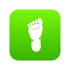Foot left leg icon digital green for any design isolated on white vector illustration