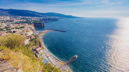 Landscape and the Gulf of Naples, near Mount Vesuvius, in Southern Italy