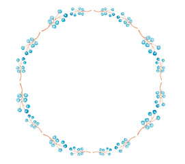 Watercolor Wreath On White Background