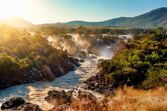 Epupa Falls on the Kunene River in Namibia
