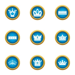 Corolla icons set. Flat set of 9 corolla vector icons for web isolated on white background