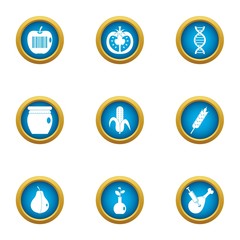 Preserving icons set. Flat set of 9 preserving vector icons for web isolated on white background