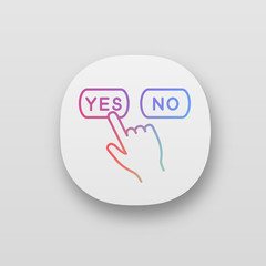 Yes or no click app icons set