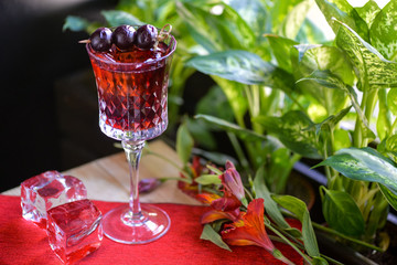cocktail red alcoholic evening