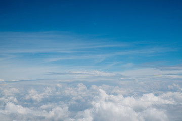 aerial view cloud scatter spread on blue sky layer, can be use as background