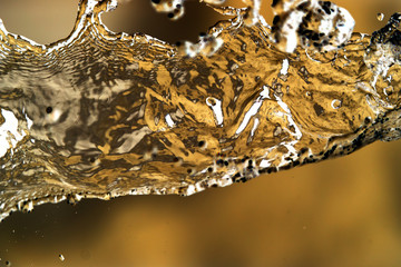 Water splashing in inversion as an abstract background
