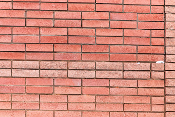 Wall from a red brick as a background