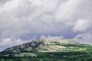 landscape with mountains and clouds