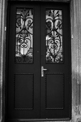 Old Tbilisi architecture,The entrance door and exterior decor in summer day