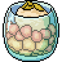 vector pixel art ice cream glass