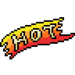 Obraz premium vector pixel art hot tag