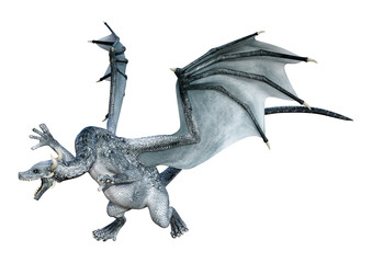 Fototapeta premium 3D Rendering Fairy Tale Dragon na białym tle