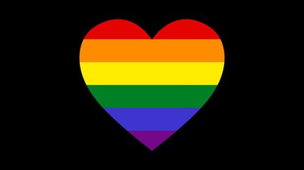 Gay pride rainbow heart. LGBT symbol. Animation on a transparent background with an alpha channel. - Powered by Adobe