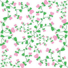 Delicate floral pattern with hearts